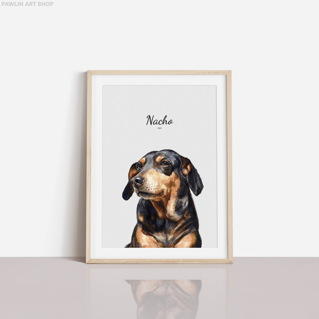 Custom Watercolor Portrait Framed Poster