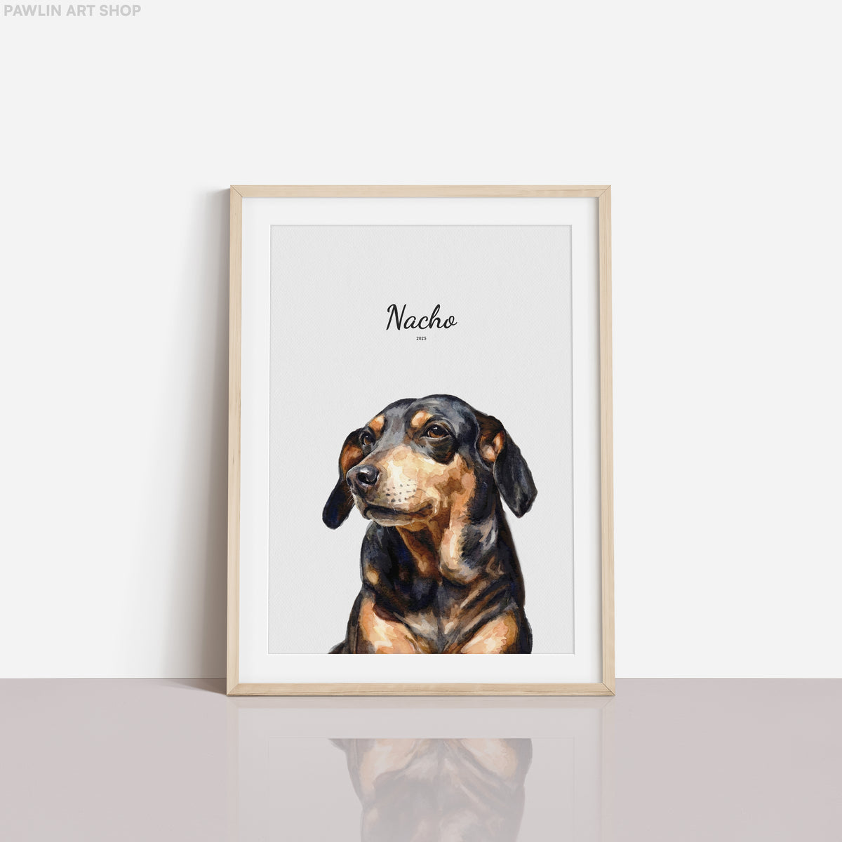 Custom Watercolor Portrait Framed Poster