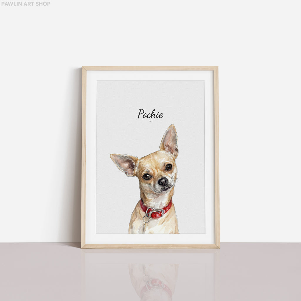 Custom Watercolor Portrait Framed Poster