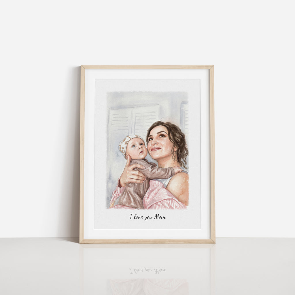 Custom Watercolor Portrait Canvas Print